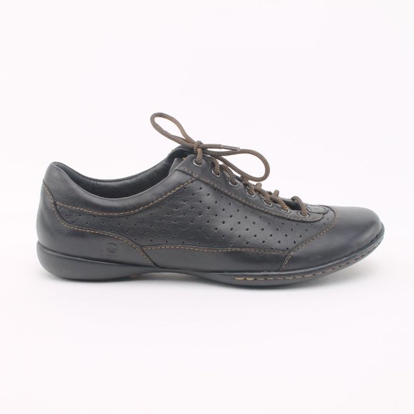 Born Black Perforated Leather Lace-Up Casual Oxford Sneakers Women's 6 NWT - Picture 3 of 15